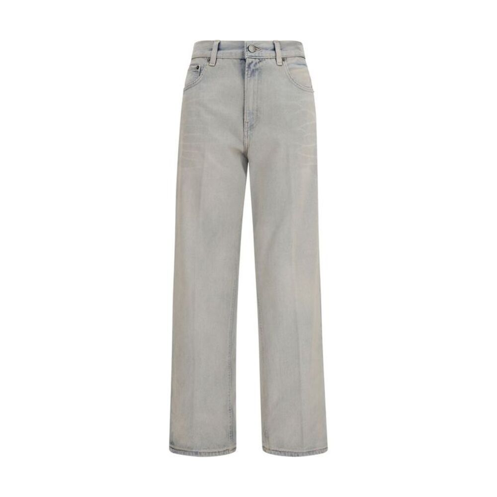 Haikure Blue Cotton Relaxed Fit Women's Jeans